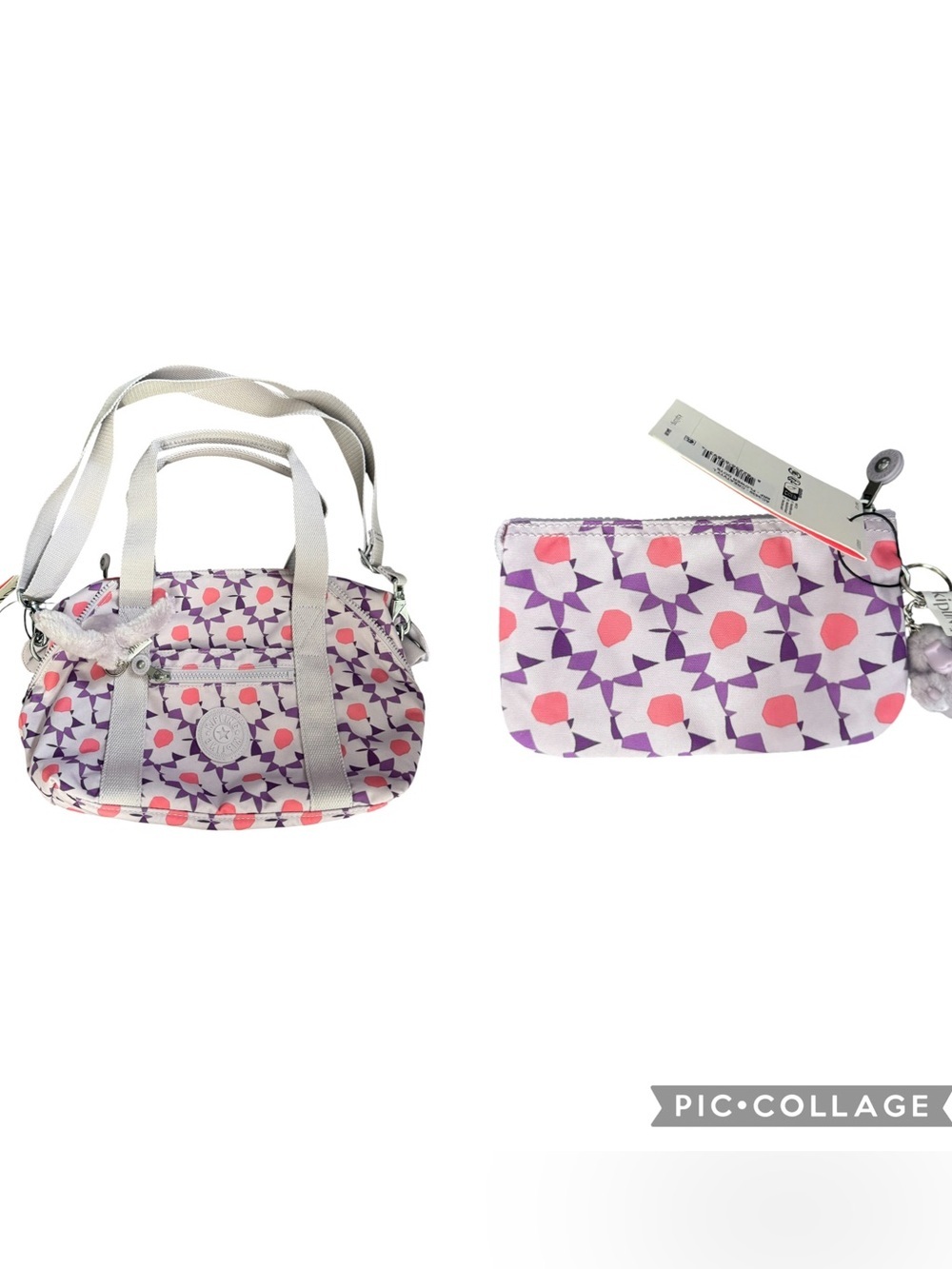 Kipling Art Mini Tote Handbag And Pouch